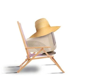 Vacation time for a computer Stock Photos