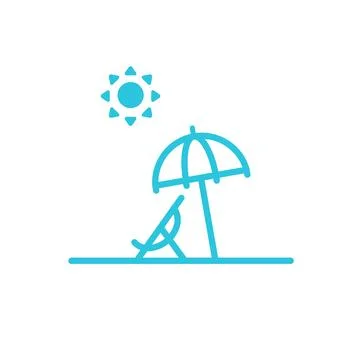 Vacation time icon. Isolated on white background. From blue icon set. Stock Illustration