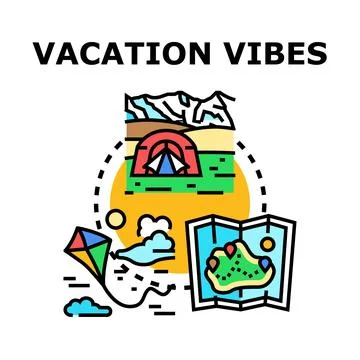 Vacation travel adventures exploring nature and tourism Stock Illustration