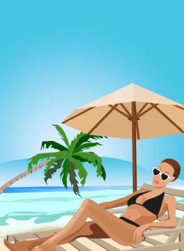 Vacation in the tropics Stock Illustration