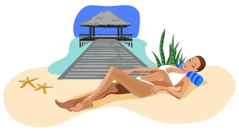 Vacation in the Tropics Stock Illustration