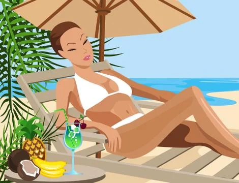 Vacation in the Tropics Stock Illustration