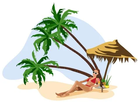 Vacation in the Tropics Stock Illustration