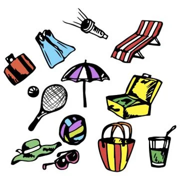 Vacation. Vector. Drawn by hand Stock Illustration