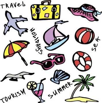 Vacation. Vector. Drawn by hand Stock Illustration