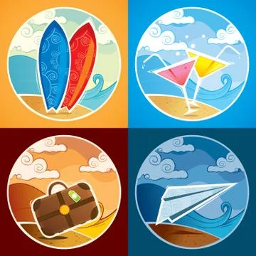 Vacation vector pack Stock Illustration