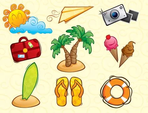 Vacation vector pack Stock Illustration
