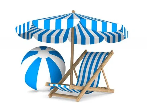 Vacation on white background. Isolated 3D image 스톡 일러스트