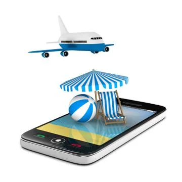 Vacation on white background. Isolated 3D image Illustrazione stock
