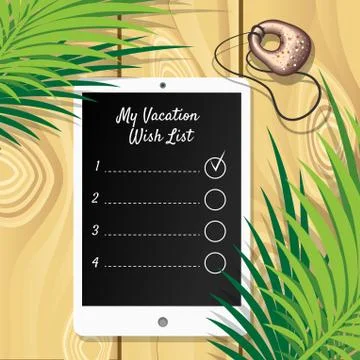 Vacation Wish List Stock Illustration