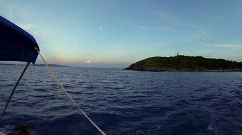 Vacationer on Boat Stock Footage 42467634