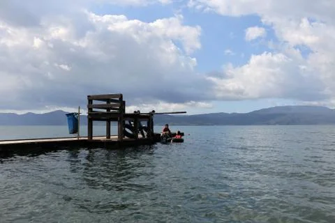 Vacationing in the lake Stock Photos