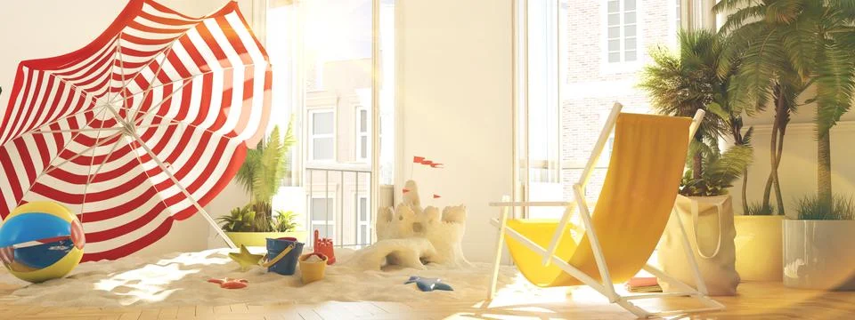 Vacations at home. 3d rendering Stock Illustration