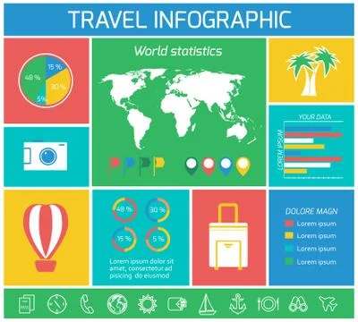 Vacations travel infographics elements イラスト素材