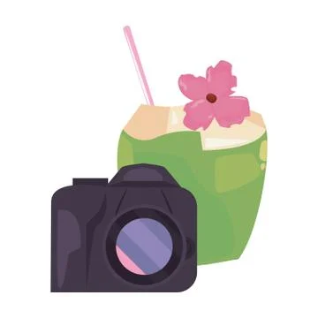 Vacations tropical summer flat design Stock Illustration