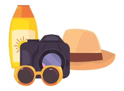 Vacations tropical summer flat design Stock Illustration