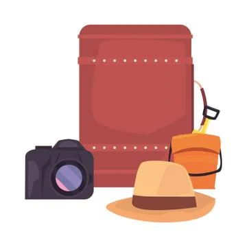Vacations tropical summer flat design Stock Illustration
