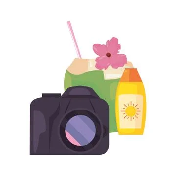 Vacations tropical summer flat design Stock Illustration