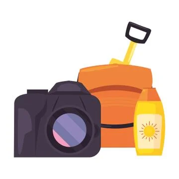 Vacations tropical summer flat design Stock Illustration