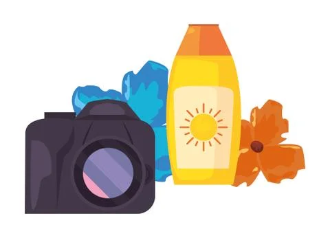 Vacations tropical summer flat design Stock Illustration