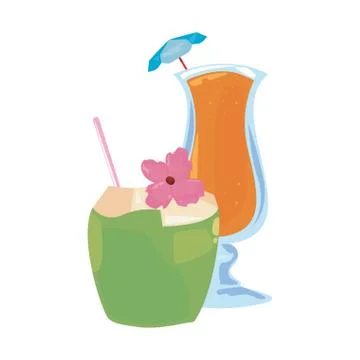 Vacations tropical summer flat design Stock Illustration