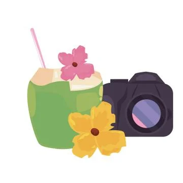Vacations tropical summer flat design Stock Illustration