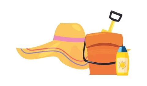 Vacations tropical summer flat design Stock Illustration