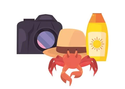 Vacations tropical summer flat design Stock Illustration