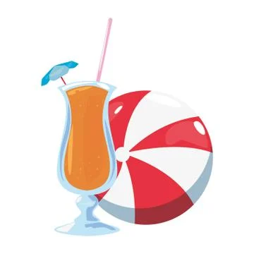 Vacations tropical summer flat design Stock Illustration