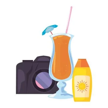 Vacations tropical summer flat design Stock Illustration