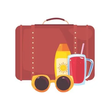 Vacations tropical summer flat design Stock Illustration