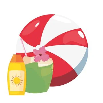 Vacations tropical summer flat design Stock Illustration