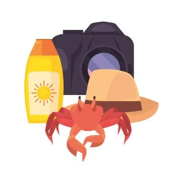 Vacations tropical summer flat design Stock Illustration