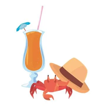 Vacations tropical summer flat design Stock Illustration