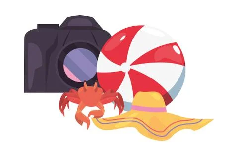 Vacations tropical summer flat design Stock Illustration