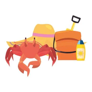 Vacations tropical summer flat design Illustrazione stock