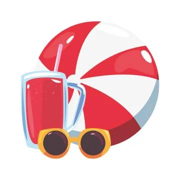 Vacations tropical summer flat design Stock Illustration