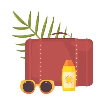 Vacations tropical summer flat design Stock Illustration