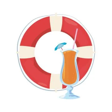 Vacations tropical summer flat design Stock Illustration