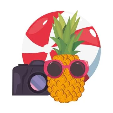 Vacations tropical summer flat design Stock Illustration