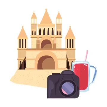 Vacations tropical summer flat design Stock Illustration