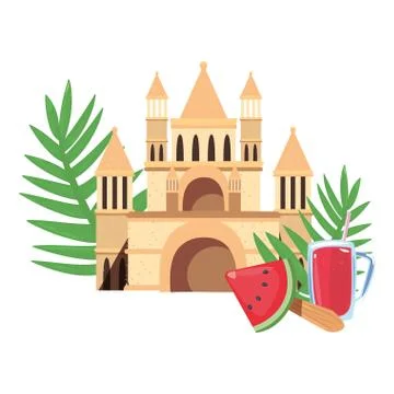 Vacations tropical summer flat design Illustrazione stock