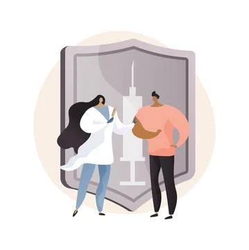 Vaccination of adults abstract concept vector illustration. Stock Illustration