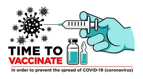 Vaccination against coronavirus poster or landing page Stock Illustration