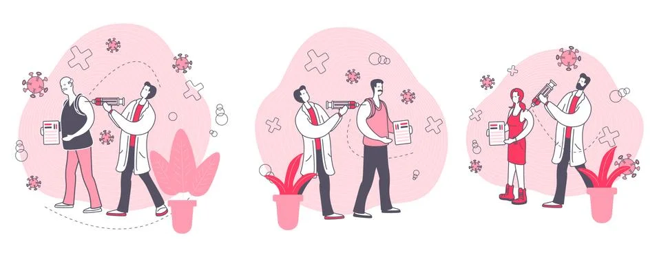 Vaccination by age. Stock Illustration