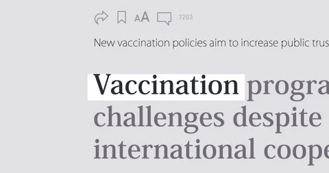 Vaccination and immunization, changing news headlines Stock Footage 335220169