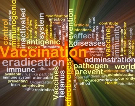 Vaccination background concept glowing Stock Illustration