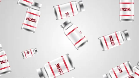 Vaccination Bottles Falling Loop Stock Footage 151203997