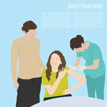 Vaccination Cartoon Illustrazione stock