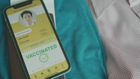 Vaccination Certificate on Mobile Device Stock Footage 314273420
